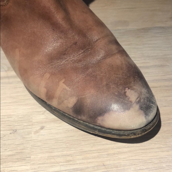 Women’s leather brown knee high boots - Picture 4 of 5